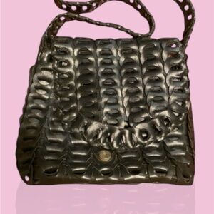 Black Woven Handbag
